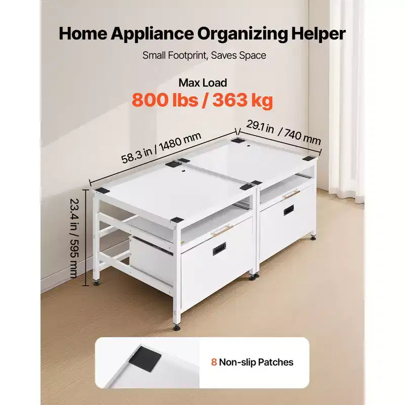 Base per lavatrice e asciugatrice con cassetto portaoggetti