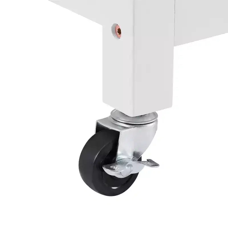 Carrello da Cucina Aperto con Isola - Bianco e Legno Naturale