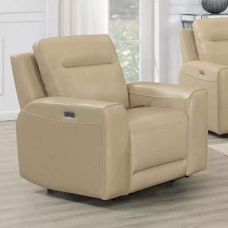 Poltrona reclinabile elettrica – Poltrona lounge rivestita in tessuto color sabbia