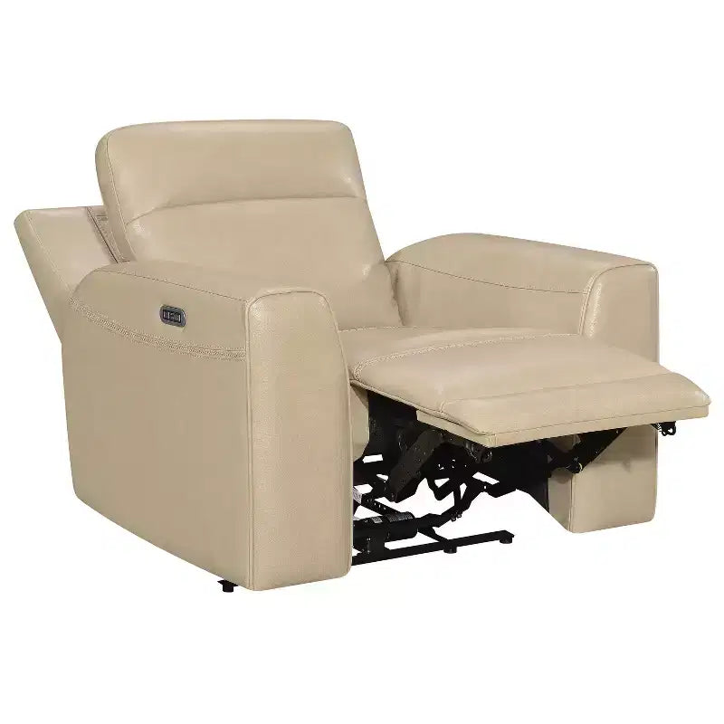 Poltrona reclinabile elettrica – Poltrona lounge rivestita in tessuto color sabbia