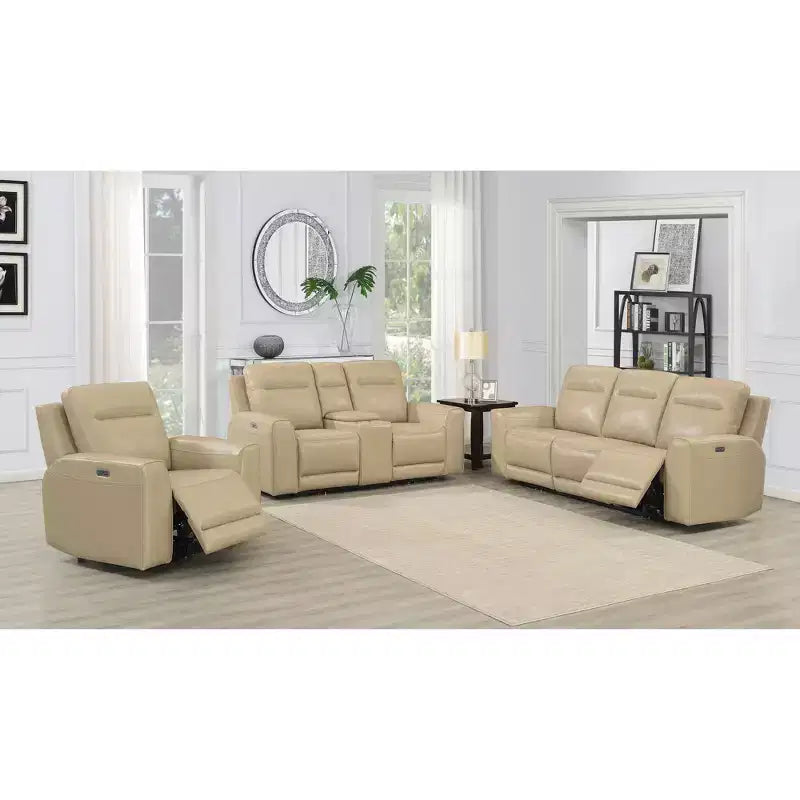 Poltrona reclinabile elettrica – Poltrona lounge rivestita in tessuto color sabbia