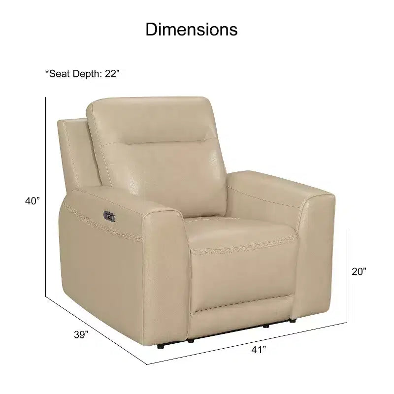 Poltrona reclinabile elettrica – Poltrona lounge rivestita in tessuto color sabbia
