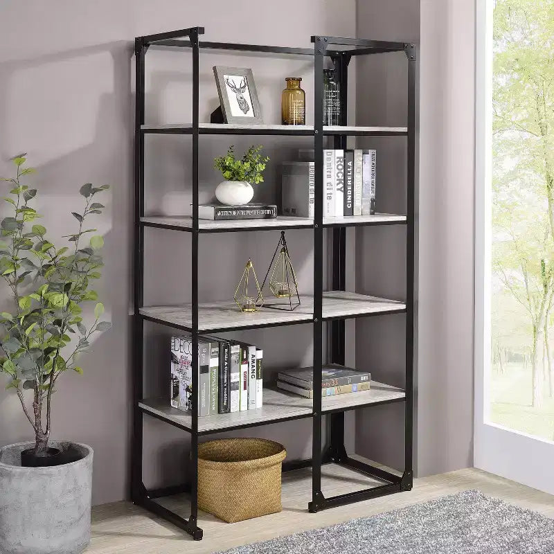 Libreria industriale aperta da 72,25" – Design ad arco a 4 ripiani