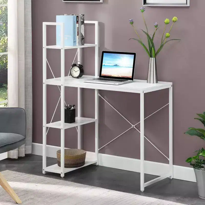 Scrivania workstation da ufficio con mensole