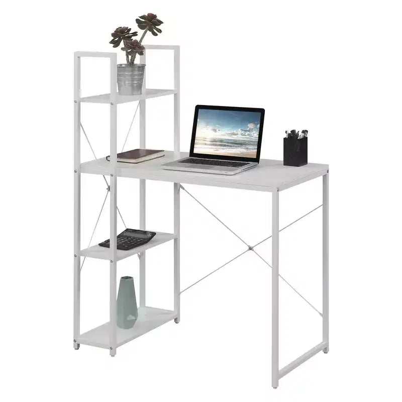 Scrivania workstation da ufficio con mensole