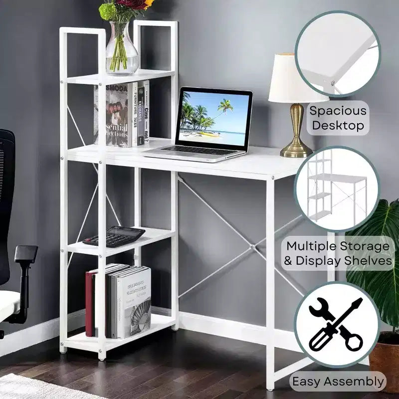 Scrivania workstation da ufficio con mensole