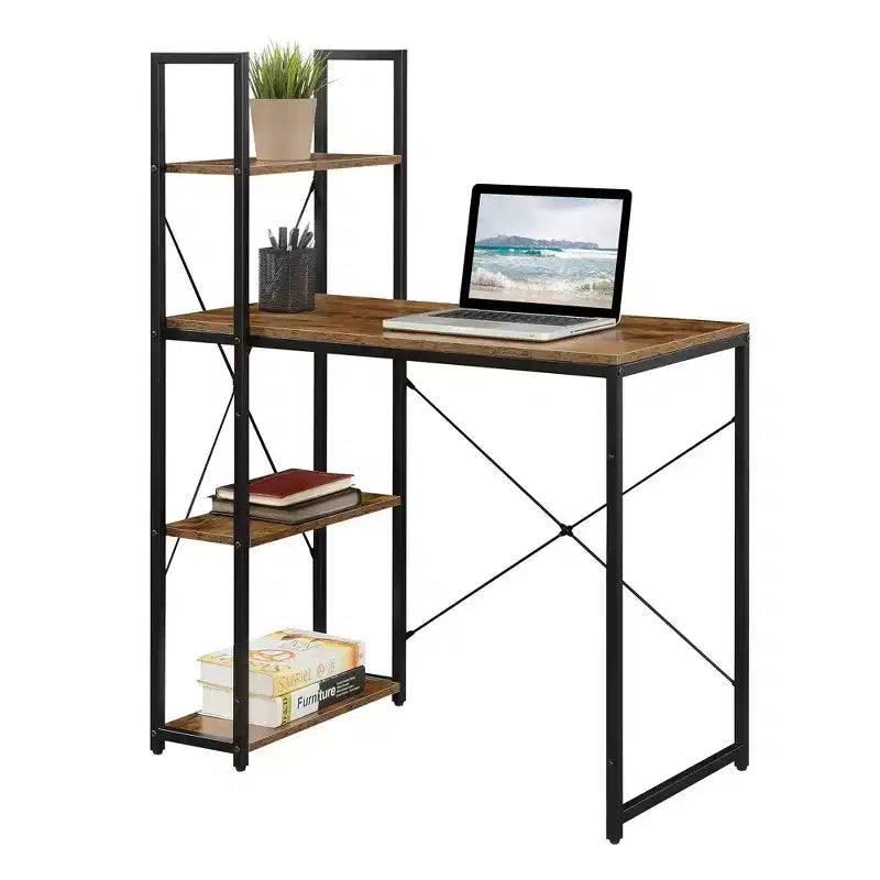 Scrivania workstation da ufficio con mensole