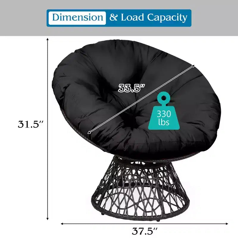 Poltrona Papasan in Rattan – Poltrona Rotonda Oversize