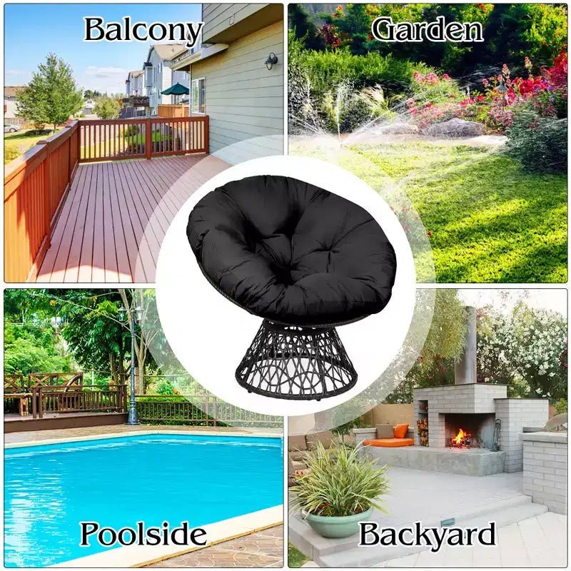 Poltrona Papasan in Rattan – Poltrona Rotonda Oversize
