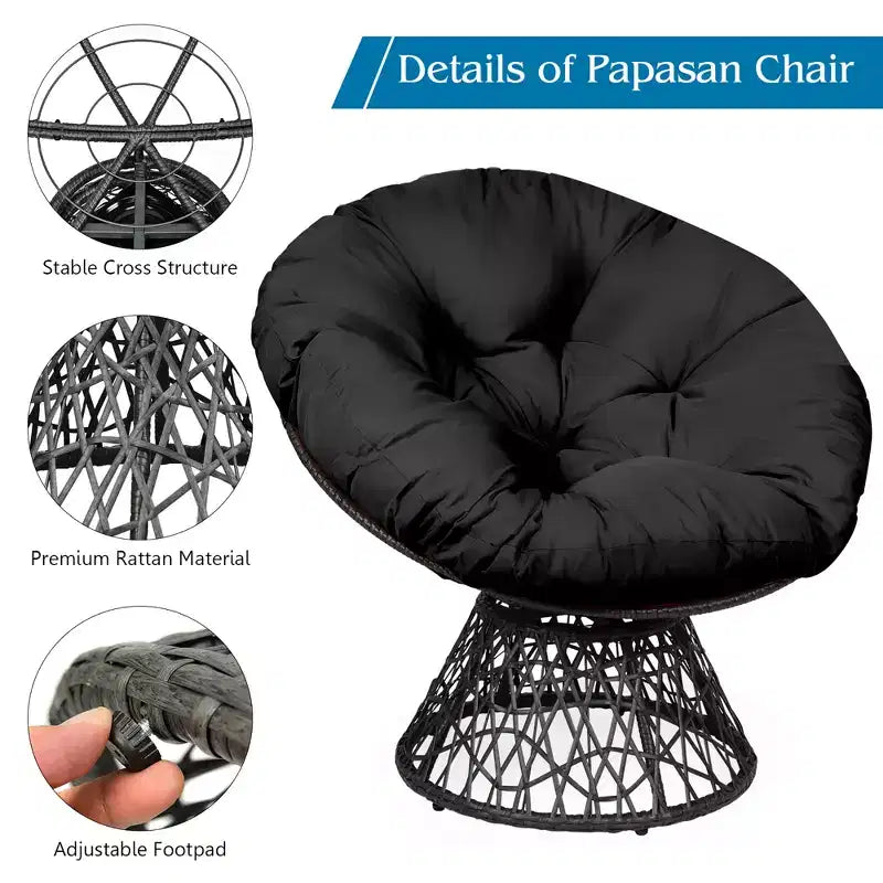 Poltrona Papasan in Rattan – Poltrona Rotonda Oversize
